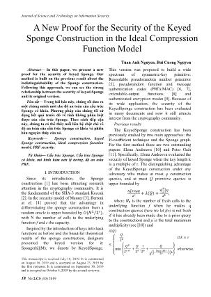 A new proof for the security of the keyed sponge construction in the ideal compression function model