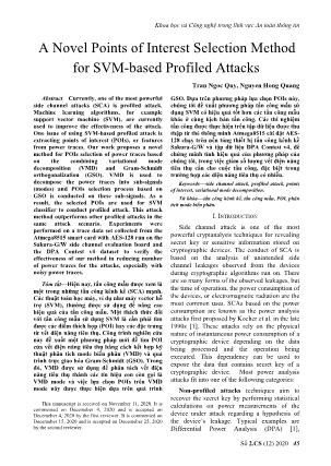 A novel points of interest selection method for svm-based profiled attacks