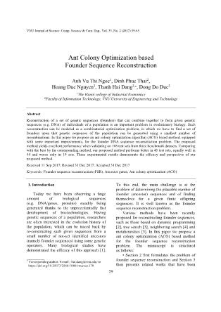 Ant colony optimization based founder sequence reconstruction