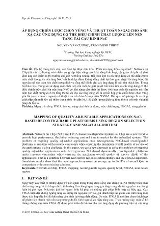 Áp dụng chiến lược chọn vùng và thuật toán NSGA2 cho ánh xạ các ứng dụng có thể điều chỉnh chất lượng lên nền tảng tái cấu hình NoC