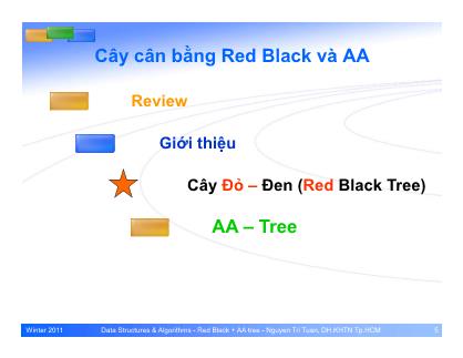 Bài giảng Cấu trúc dữ liệu và giải thuật - Bài: Cây cân bằng Red Black và AA