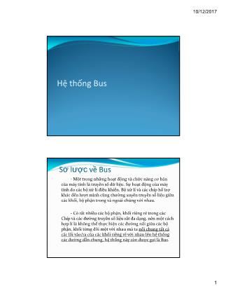 Bài giảng Kiến trúc máy tính & Hợp ngữ - Chương: Hệ thống Bus