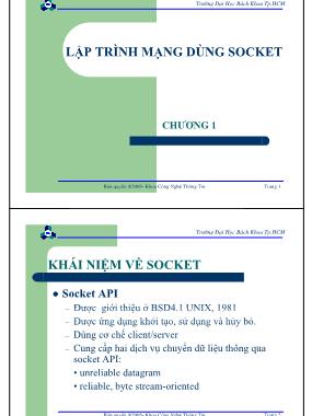 Bài giảng Lập trình mạng dùng Socket - Chương 1