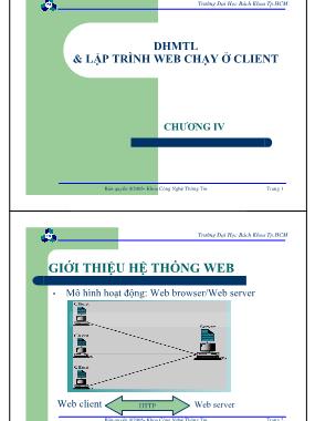 Bài giảng Lập trình mạng dùng Socket - Chương 4: DHMTL & Lập trình web chạy ở client