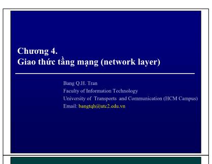 Bài giảng Mạng máy tính - Chương 4: Giao thức tầng mạng