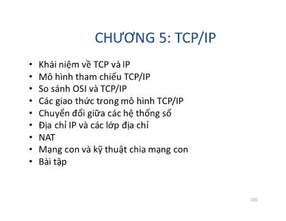 Bài giảng Mạng máy tính - Chương 5: TCP/IP - Vũ Quốc Oai