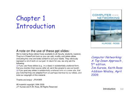 Bài giảng Mạng máy tính nâng cao - Chapter 1: Introduction - Lê Ngọc Sơn