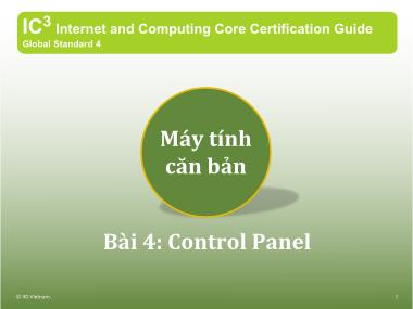 Bài giảng Máy tính căn bản - Bài 4: Control Panel