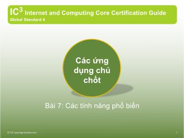 Bài giảng Máy tính căn bản - Bài 7: Các tính năng phổ biến