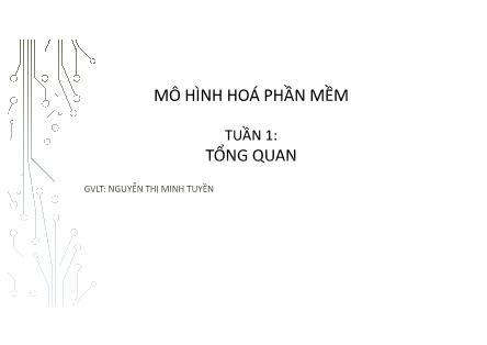 Bài giảng Mô hình hoá phần mềm - Tuần 1: Tổng quan - Nguyễn Thị Minh Tuyền