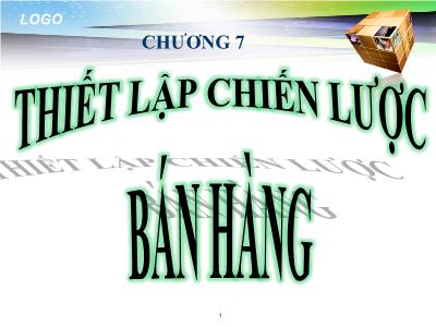 Bài giảng Thiết lập chiến lược bán hàng