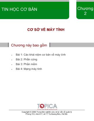 Bài giảng Tin học cơ bản - Chương 2: Cơ sở về máy tính