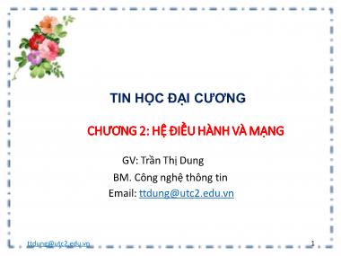 Bài giảng Tin học đại cương - Chương 2: Hệ điều hành và mạng - Trần Thị Dung