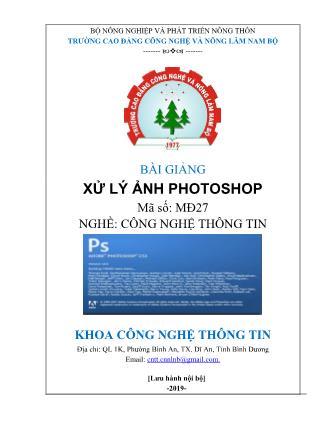 Bài giảng Xử lý ảnh Photoshop