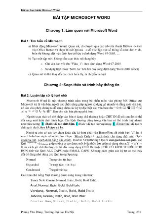 Bài tập thực hành Microsoft Word - Phùng Văn Đông