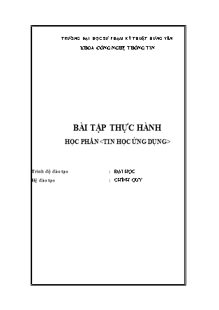 Bài tập thực hành Tin học ứng dụng