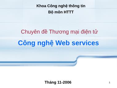 Chuyên đề Thương mại điện tử - Công nghệ Web services