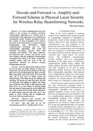 Decode - and - forward vs. amplify - andforward scheme in physical layer security for wireless relay beamforming networks
