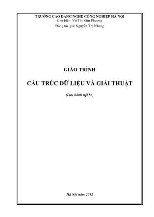 Giáo trình Cấu trúc dữ liệu và giải thuật (Mới nhất)