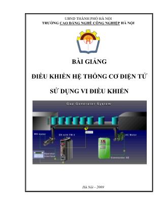 Giáo trình Điều khiển hệ thống cơ điện tử sử dụng vi điều khiển