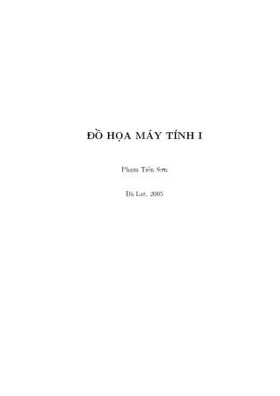 Giáo trình Đồ họa máy tính I (Phần 1)