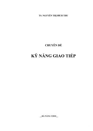 Giáo trình Kỹ năng giao tiếp (Bản hay)