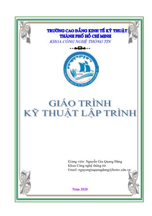 Giáo trình Kỹ thuật lập trình - Nguyễn Gia Quang Đăng