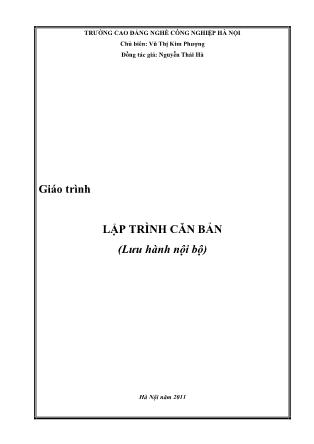 Giáo trình Lập trình căn bản (Bản đẹp)