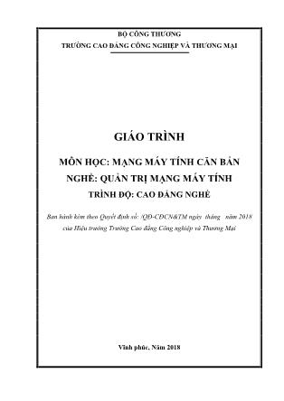 Giáo trình Mạng máy tính căn bản - Nghề: Quản trị mạng máy tính