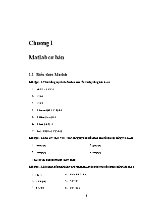 Giáo trình Matlab - Chương 1: Matlab cơ bản