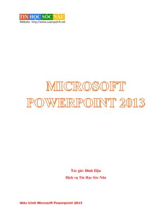 Giáo trình Microsoft PowerPoint 2013