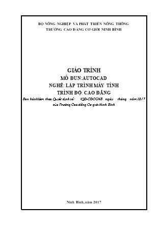 Giáo trình Mô đun Autocad - Lập trình máy tính