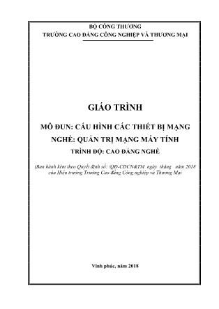 Giáo trình mô đun Cấu hình các thiết bị mạng