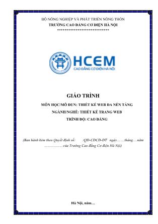 Giáo trình mô đun Thiết kế web đa nền tảng