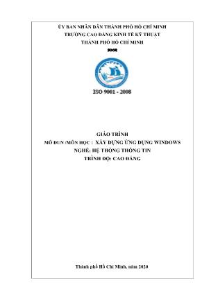 Giáo trình Mô đun Xây dựng ứng dụng Windows - Hệ thống thông tin