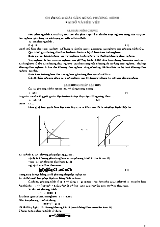 Giáo trình Phương pháp tính - Chương 2: Giải gần đúng phương trình đại số và siêu việt