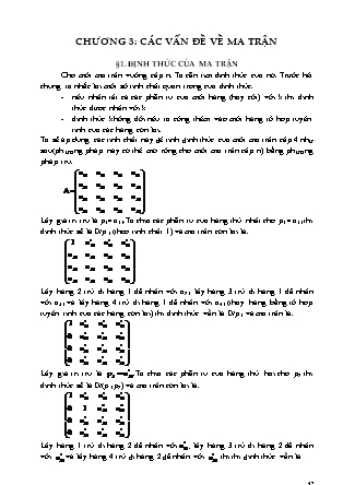 Giáo trình Phương pháp tính - Chương 3: Các vấn đề về ma trận