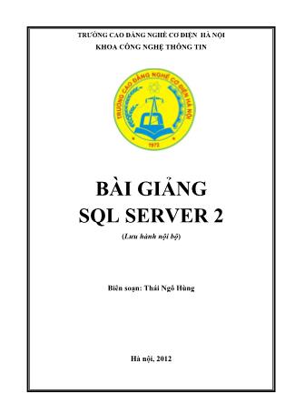 Giáo trình SQL Server 2