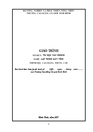 Giáo trình Tin học văn phòng - Nghề: Lập trình máy tính