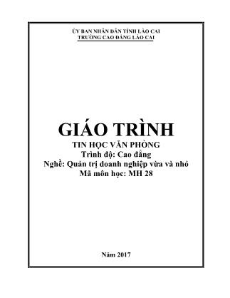 Giáo trình Tin học văn phòng - Nghề: Quản trị doanh nghiệp vừa và nhỏ