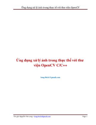 Giáo trình Ứng dụng xử lý ảnh trong thực tế với thư viện OpenCV