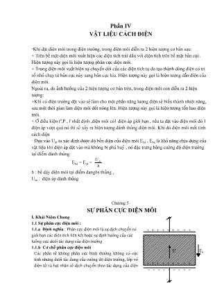 Giáo trình Vật liệu điện - Chương 4: Vật liệu cách điện