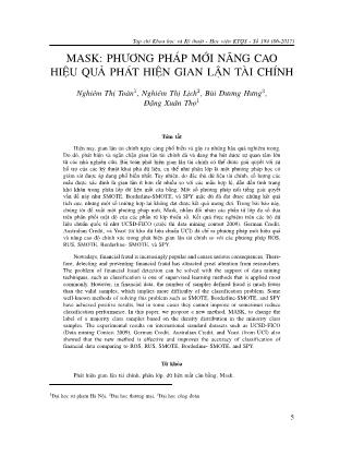 Mask: Phương pháp mới nâng cao hiệu quả phát hiện gian lận tài chính