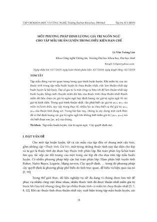 Một phương pháp định lượng giá trị ngôn ngữ cho tập mẫu huấn luyện trong điều kiện hạn chế