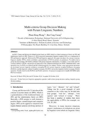 Multi - Criteria group decision making with picture linguistic numbers