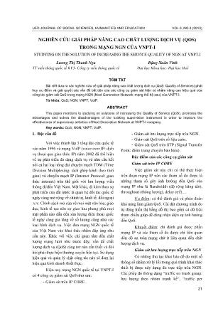 Nghiên cứu giải pháp nâng cao chất lượng dịch vụ (QoS) trong mạng NGN của VNPT-I