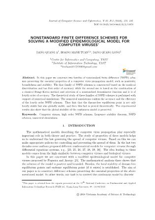 Nonstandard finite difference schemes for solving a modified epidemiological model for computer viruses