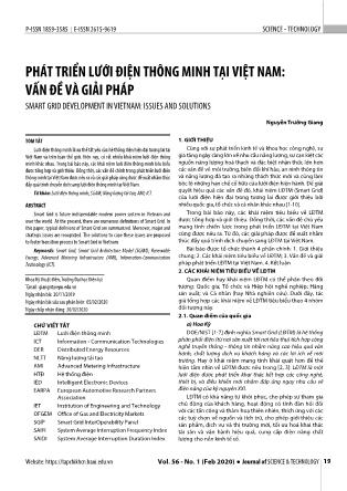 Phát triển lưới điện thông minh tại Việt Nam: Vấn đề và giải pháp