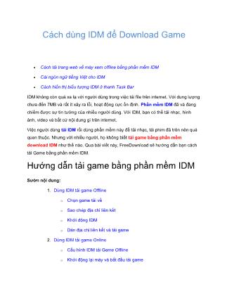 Tài liệu Cách dùng IDM để Download Game