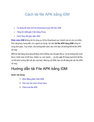 Tài liệu Cách tải file APK bằng IDM